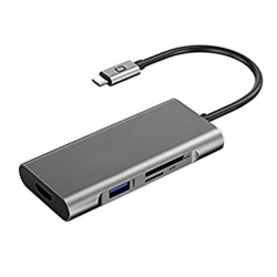 Adapteris USB Type-C - 3 x USB 3.0, Type-C PD, HDMI, SD, TF