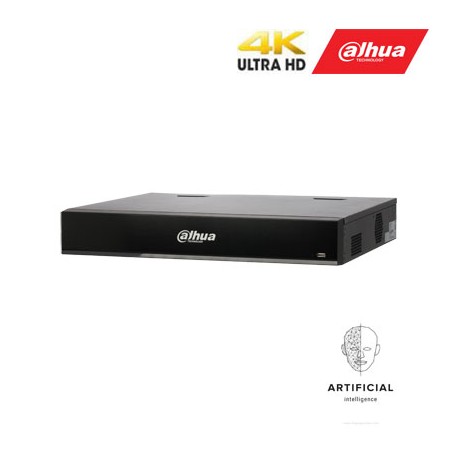 IP įrašymo įrenginys 32kam.16MP, IVS, AI, 16 PoE, 320Mbps, H.265+, veido atpažinimo funkcija 4 kan.