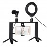 Blogging Smartphone Video Rig (LED Ring Light, Tripod Mount, Phone Holder, Mic)