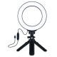 LED Ring Lamp 16cm With Pocket Tripod Mount 12-14.5cm, USB