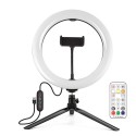 LED žiedine lempa 26cm, su trikoju stovu 8.3cm, USB