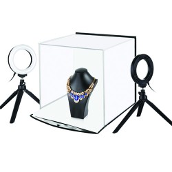 Photo box with a set of ring lamps, 30x30x30cm