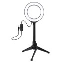 LED Ring Lamp 12cm with Desktop Tripod Mount up to 21.8cm, USB
