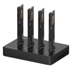 SSD 4 Bays Docking Station M.2 NVME, USB-A, USB-C