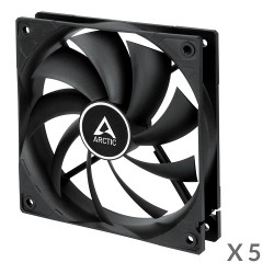 ARCTIC F12 PWM Case Fan, 4-pin, 120mm, Black, 5 pcs