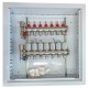 Grindinio šildymo kolektorius 7 kontūrų su terminėmis pavaromis NC AC230V ir debitomačiais