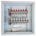 Heating Manifold 7 Loops with Thermal Actuators NC AC230V and Flow Meters