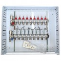 Grindinio šildymo kolektorius 9 kontūrų su terminėmis pavaromis NC AC230V ir debitomačiais