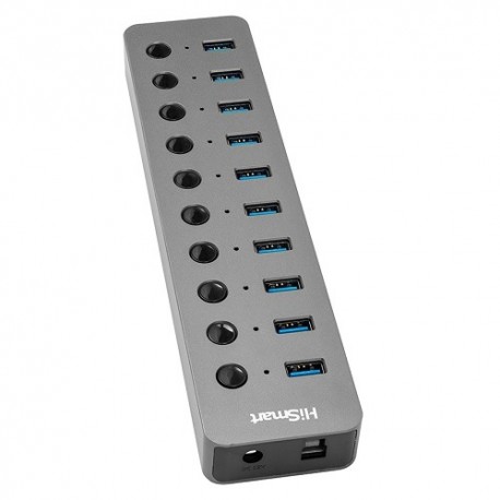 Adapteris USB Type-A 3.0 - 10 x USB 3.0 su jungikliais