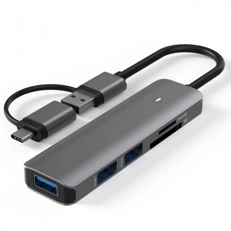 Adapter USB 3.0 - 3 x USB 3.0, SD, TF
