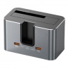 Dual Bay Docking Station, M.2 SATA/ NVME, 2.5"/3.5" SSD/HDD, 2x USB-A, USB-C