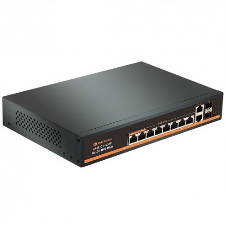 PoE switch 8ch 1000Mbps +2G uplink +2G SFP