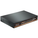 PoE šakotuvas 1000Mbps 8portų +2G uplink +2G SFP