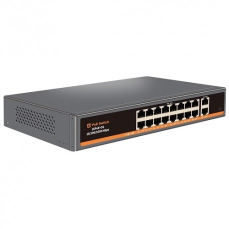 PoE switch 16ch 100Mbps +2G uplink