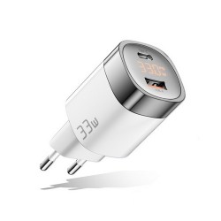 Charger GaN USB Type-C, USB Type-A: 33W, PPS