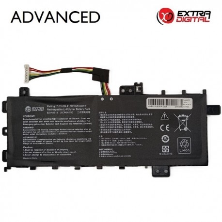 Nešiojamo kompiuterio baterija ASUS C21N1818-1, 4150mAh, Extra Digital Advanced