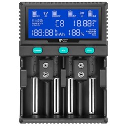 Smart 4-Channel Charger for NiMH, NiCd, Li-ion, LiFePO4 Batteries