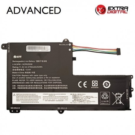 Notebook battery LENOVO L15C3PB1, 4750mAh, Extra Digital Advanced