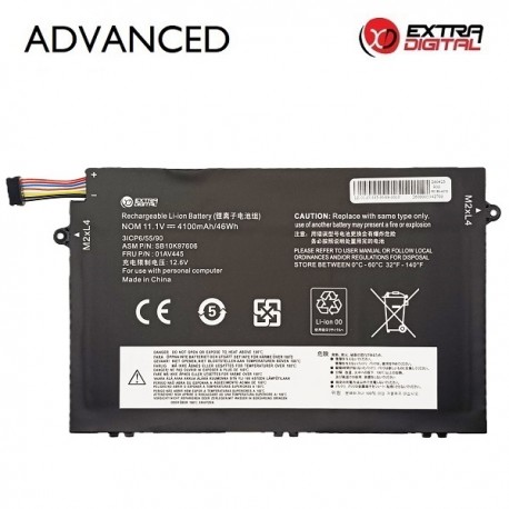 Nešiojamo kompiuterio baterija LENOVO 01AV445, 4100mAh, Extra Digital Advanced