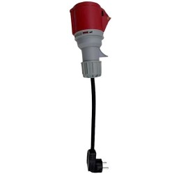 Elektromobilio įkroviklio adapteris CEE (Female) 22kW, 32A, 3-fazis - Schuko (230V), 3.5kW, 1-fazis